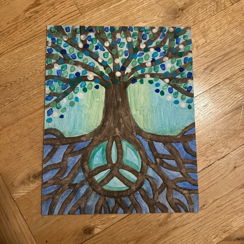Tree of Life Canvas Art with Peace Symbol